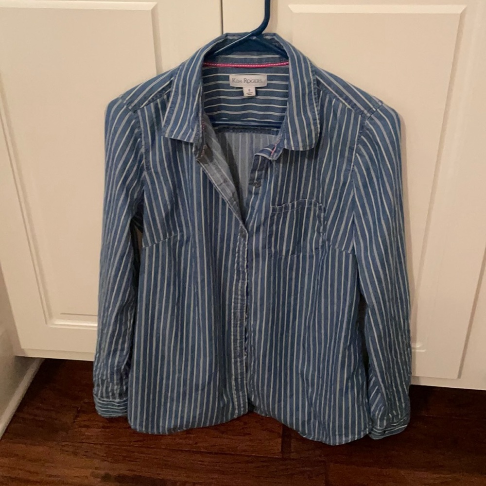 Kim Rogers button down long sleeve blouse
